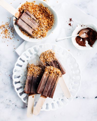 water ice-cream on stick with topping